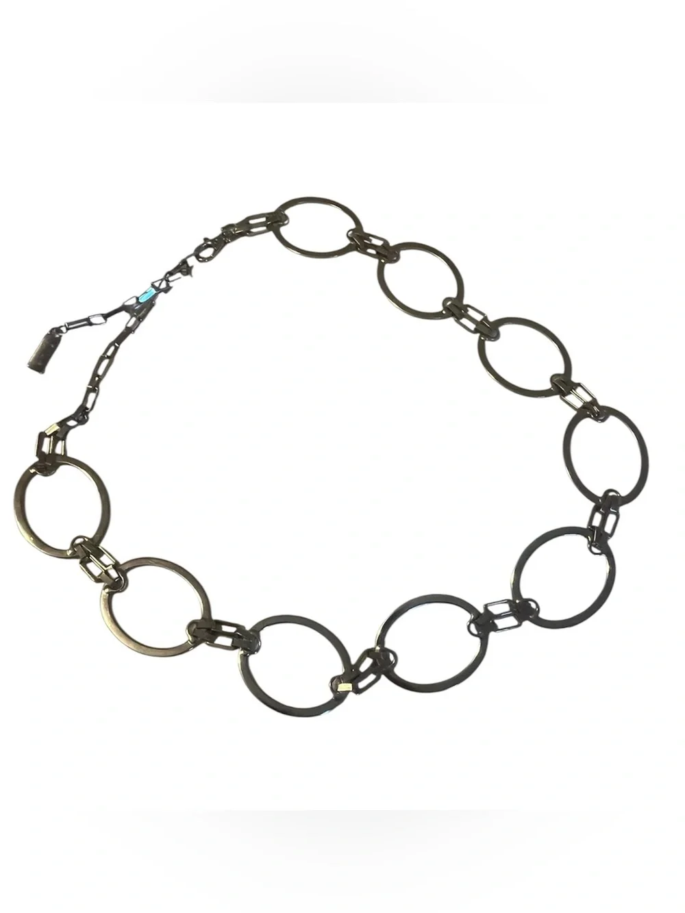 Silver-Tone Metal Linked Oval Belt